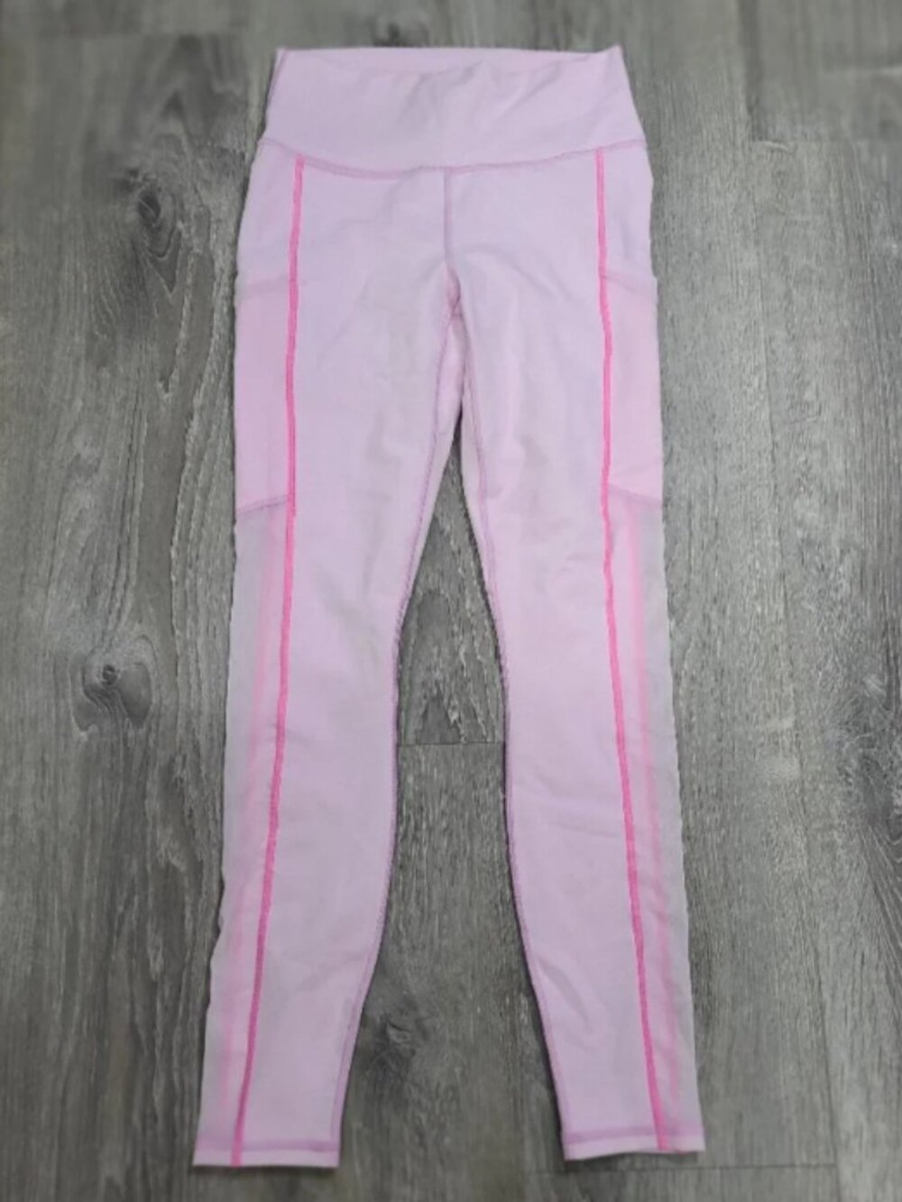 Fabletics On The Go PowerHold High Waisted Leggings Pink Mesh Trim-Best For XS/S